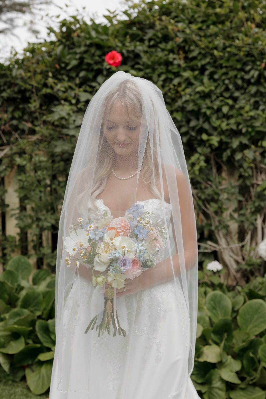 Dreamy Bridal veil portraits at California Italian garden inspired wedding venue by Kassidy Klicks 