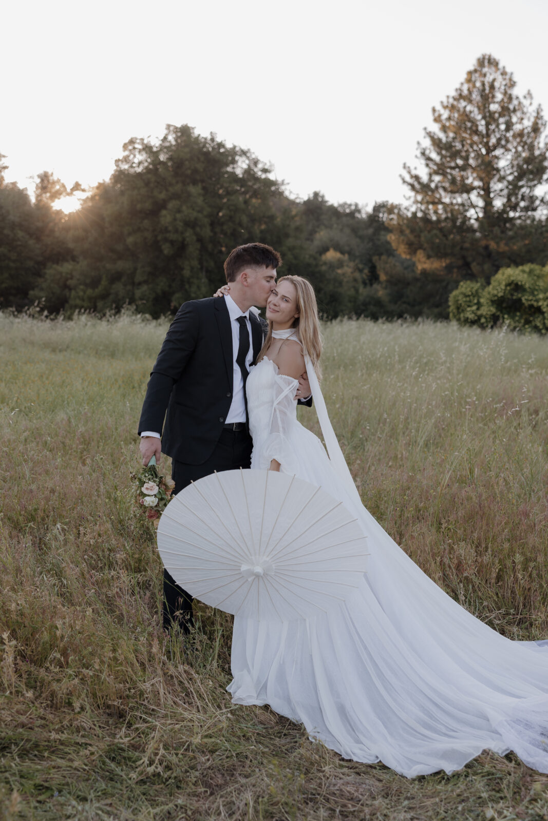 Bride and groom portraits in Romona CA taken by husband and wife photo and video team Kassidy Klicks