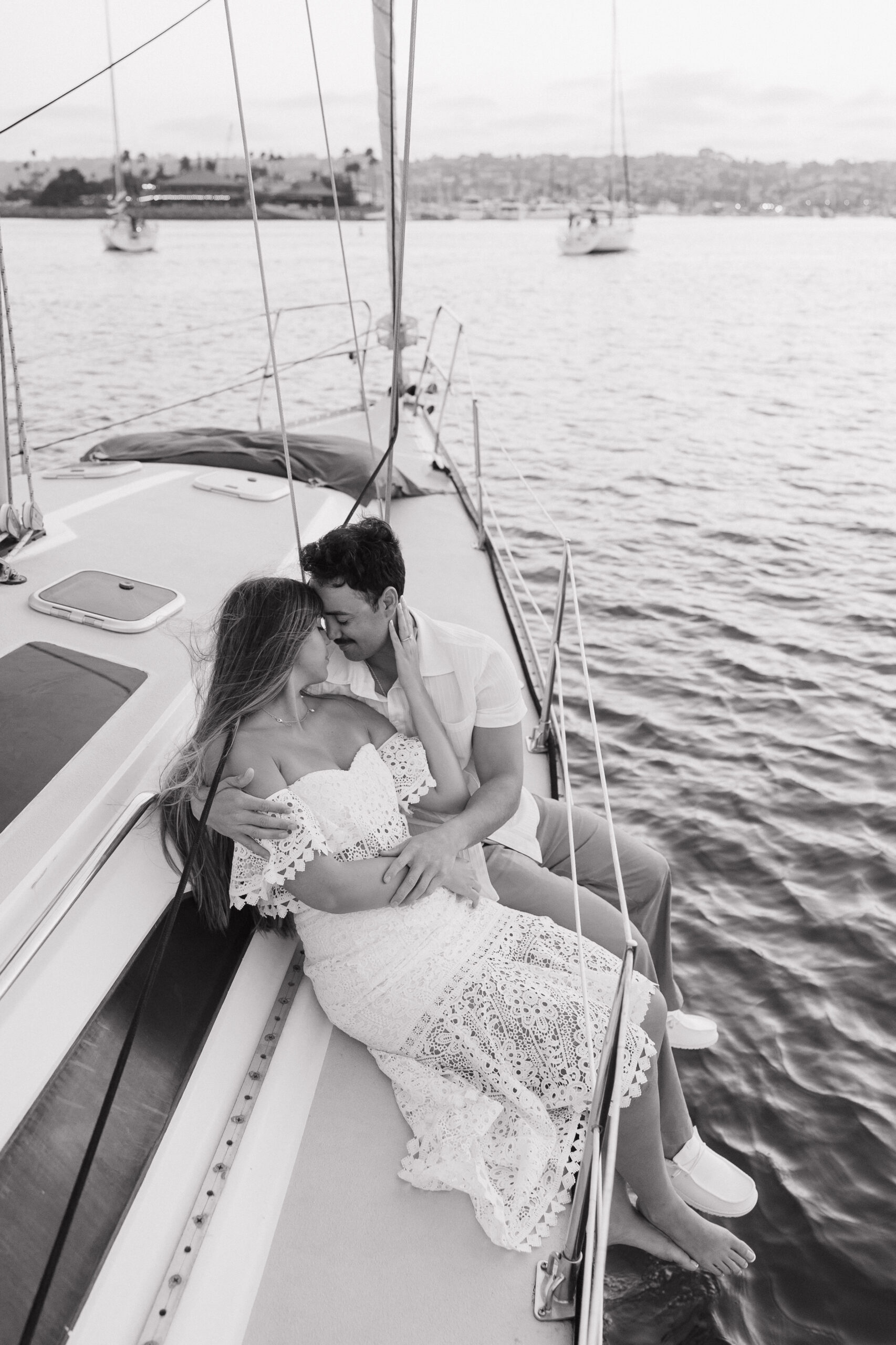 Sail San Diego engagement session on sailboat with San Diego photographer Kassidy Klicks