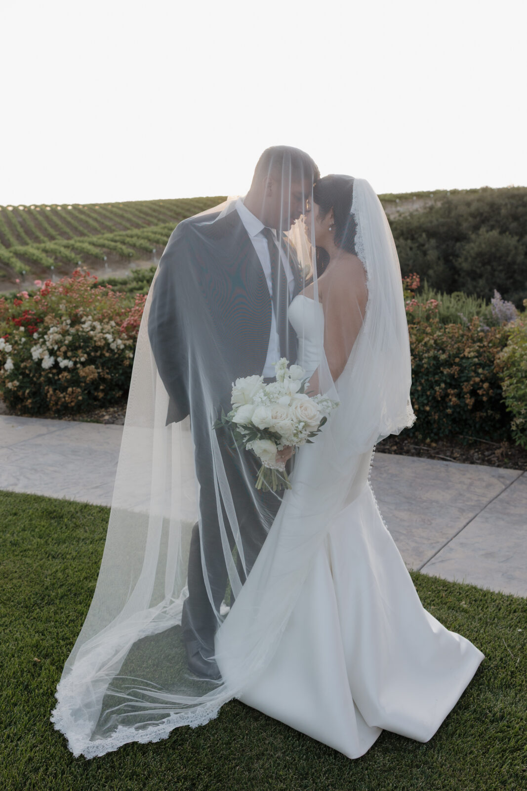 Sunset wedding couple romantics by California wedding photographer Kassidy Klicks