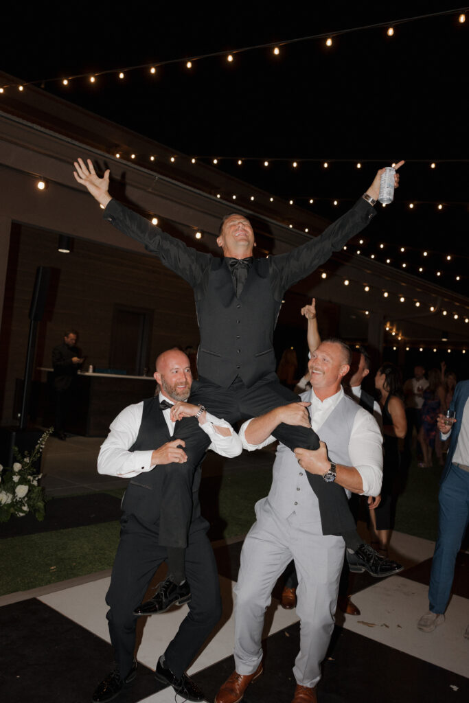 Groom on dance floor at Falkner winery Temecula