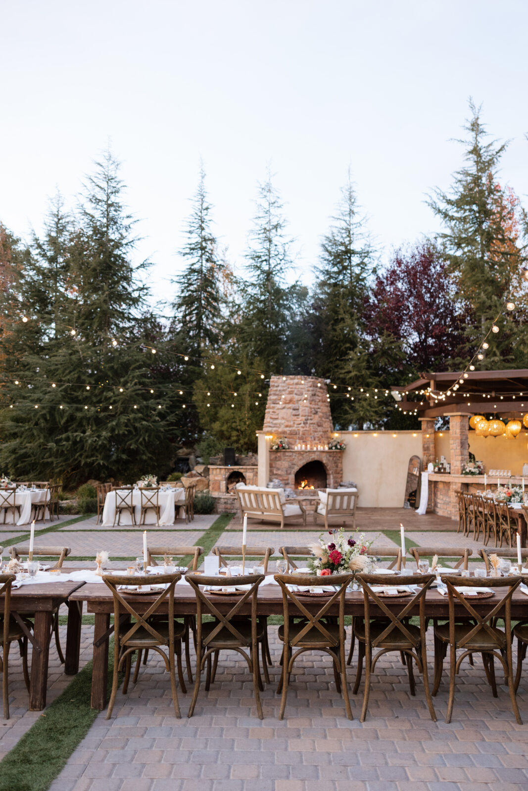 Oak Glen garden wedding reception detail Inspo photos