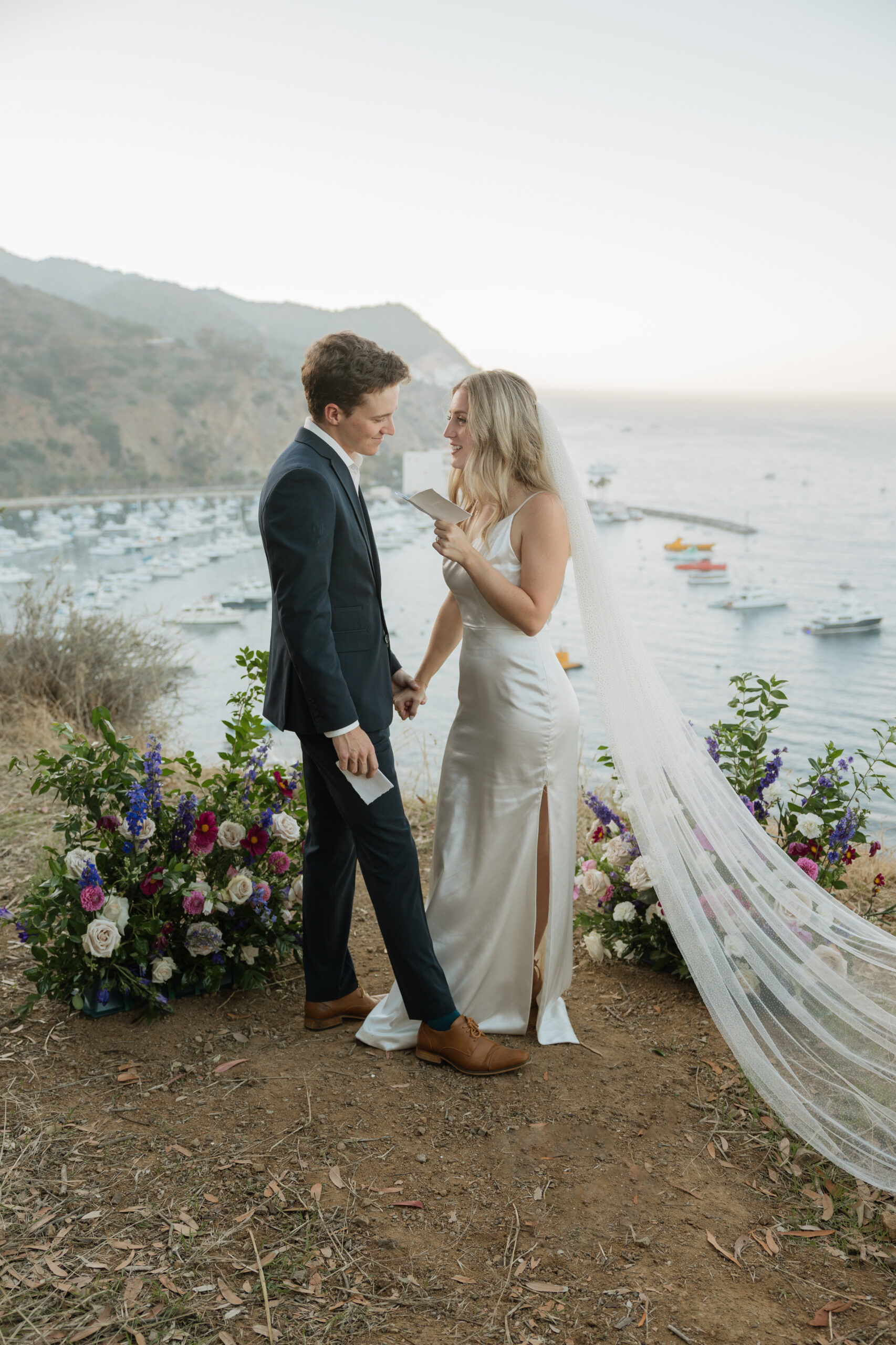 Dream cliffside Catalina Island Elopement by Catalina Island wedding photographer Kassidy Klicks