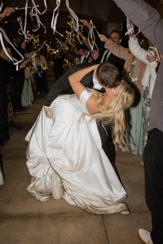 Bride and groom grand exit by Socal Wedding Photographer Kassidy Klicks 